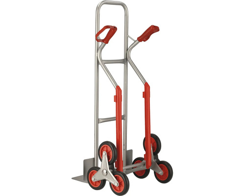 Schodišťový vozík se třemi koly na každé straně pro přepravu nákladů po schodech