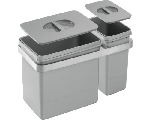 Systém třídění odpadu se dvěma nádobami a víky