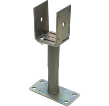 Nastavitelná kovová patka sloupku s montážní deskou a tvarem U