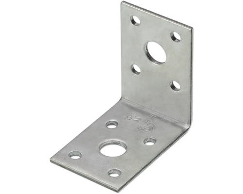Rohový spojovací prvek z kovu s několika otvory