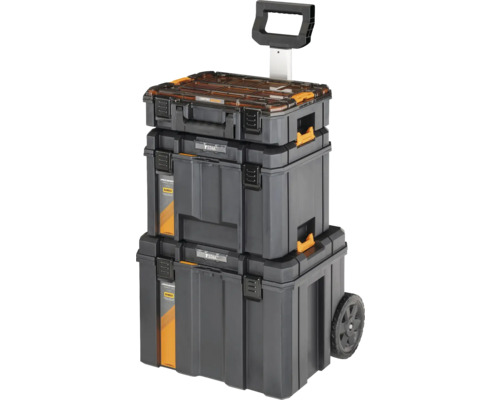 Sestava kufrů na nářadí DeWalt DWST60452-1 McLaren F1 Team Tstak 44 x 80 x 50 cm, 3 díly Stohovatelný box na nářadí s kolečky a rukojetí