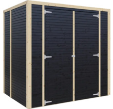 Dřevěný zahradní domek s dvoukřídlými dveřmi