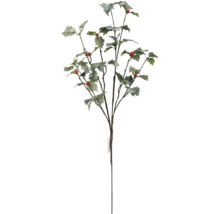 Dekorativní umělá větev cesmíny s listy a červenými bobulemi