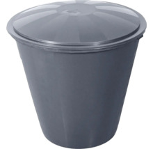 Šedý odpadkový koš s víkem