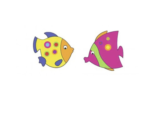 Dvě stylizované ryby jako ilustrace