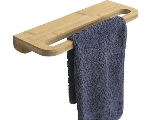 Bambusový držák na ručníky s ručníkem