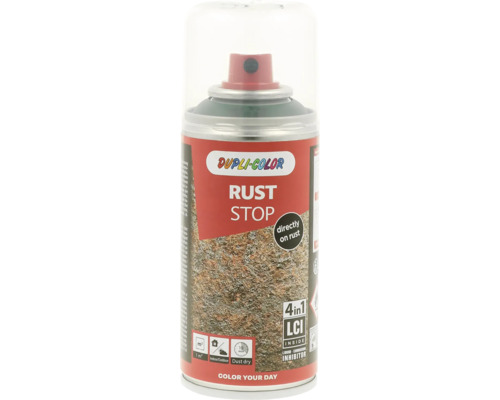 Sprej na rez Dupli-Color Rust Stop 4v1 RAL6005 tmavě zelená 150ml Sprej Dupli Color proti rzi pro vnitřní i venkovní použití
