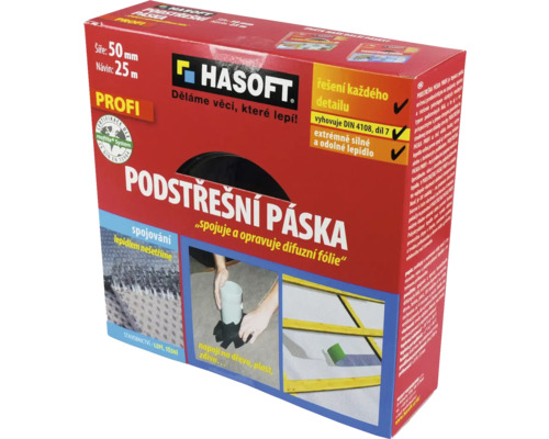 Role lepicí pásky Hasoft pro podstřešní fólie v červeném obalu
