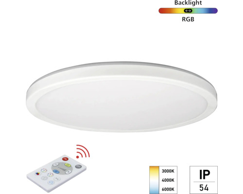 LED stropní svítidlo s dálkovým ovládáním pro nastavení barvy světla a RGB podsvícení