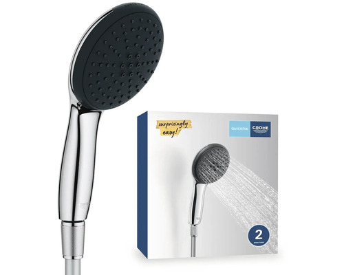 Ruční sprcha Grohe se dvěma typy proudu a balením produktu