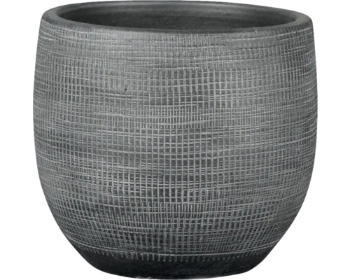 Květináč Le Havre Ø 48 x 45 cm tmavě šedý Keramický květináč se strukturou