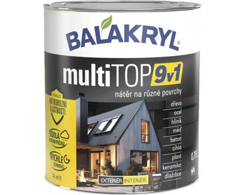 Multifunkční akrylátová barva Balakryl multiTOP 9v1 3009 oxidově červená 0,75l