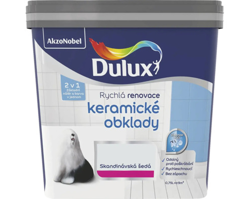 Barva Dulux Rychlá renovace keramické obklady skandinávská šedá 0,75 l Barva Dulux Rychlá renovace keramické obklady skandinávská šedá 0,75 l