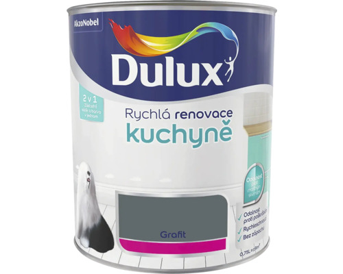Barva Dulux Rychlá renovace kuchyně grafit 0,75 l Barva do kuchyně Dulux, grafitová, plechovka barvy