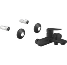 Sprchová baterie v černé barvě s S-přípojkami a rozetami