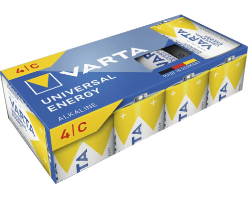 Baterie Varta Universal Energy Alkaline C, balení po 4 kusech