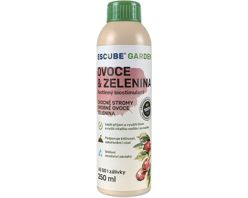 Rostlinný biostimulant ESCUBE GARDEN Ovoce a zelenina 250 ml Rostlinný biostimulant ovoce a zeleniny Escube Garden, 250 ml láhev