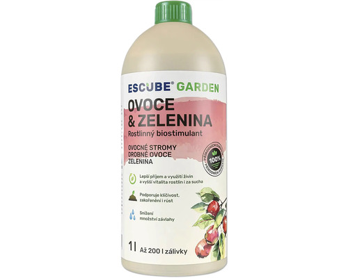 Rostlinný biostimulant ESCUBE GARDEN Ovoce a zelenina 1000 ml Rostlinný biostimulant Escube Garden ovoce a zelenina v jednolitrové lahvi