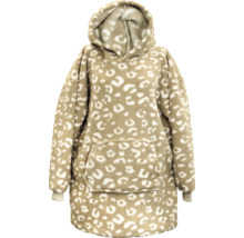 Hřejivá deka s kapucí a leopardím vzorem