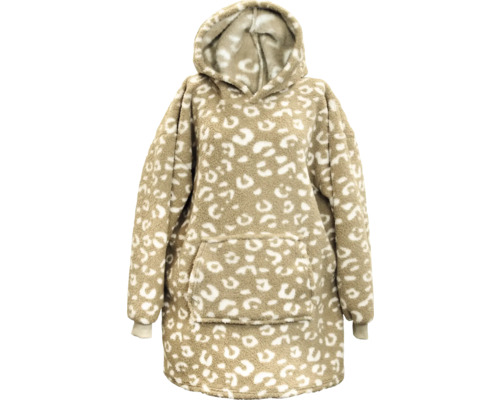 Hřejivá deka s kapucí a leopardím vzorem