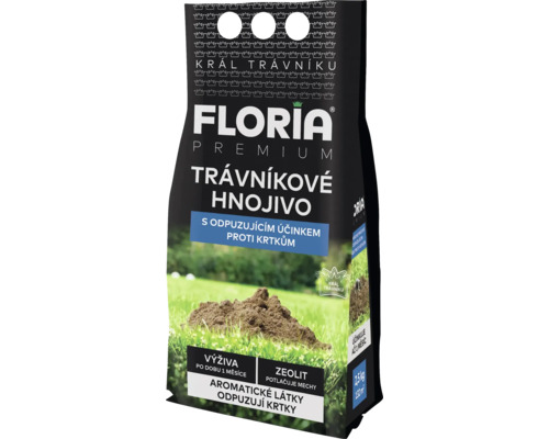 Floria Premium trávníkové hnojivo s ochranou proti krtkům, balení 2,5 kilogramu