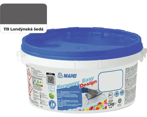 Spárovací malta Mapei Keraproxy Easy Design 119 1,5 kg londýnská šedá Kbelík epoxidové malty Kerapoxy Easy Design