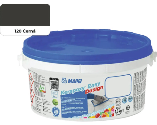Spárovací malta Mapei Kerapoxy Easy Design 120 1,5 kg černá Mapei Kerapoxy Easy Design epoxidová spárovací hmota, barva černá, velikost balení 1,5 kilogramu