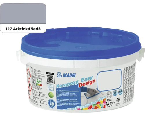 Spárovací malta Mapei Keraproxy Easy Design 127 1,5 kg arkádová šedá Mapei Kerapoxy Easy Design malta v kbelíku, arktická šedá, 1,5 kg
