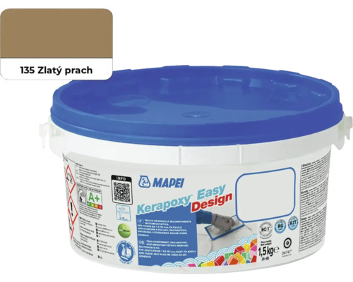 Spárovací malta Mapei Kerapoxy Easy Design 135 1,5 kg zlatý prach Epoxidová malta Mapei Kerapoxy Easy Design, odstín Zlatý prach v kbelíku