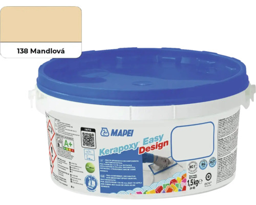 Spárovací malta Mapei Keraproxy Easy Design 138 1,5 kg mandlová Lepidlo na obklady Mapei Kerapoxy Easy Design, odstín 138 Mandlová, balení