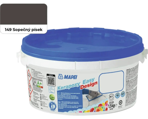 Spárovací malta Mapei Keraproxy Easy Design 149 1,5 kg sopečný písek Mapei Kerapoxy Easy Design spárovací hmota, odstín 149 Sopečný písek