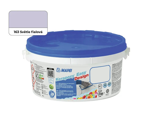 Spárovací malta Mapei Keraproxy Easy Design 163 1,5 kg světle fialová Maltová spárovací hmota Mapei Kerapoxy Easy Design ve vědru se světle fialovým barevným vzorkem