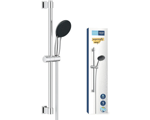 Sprchová tyč s ruční sprchou a balením produktu