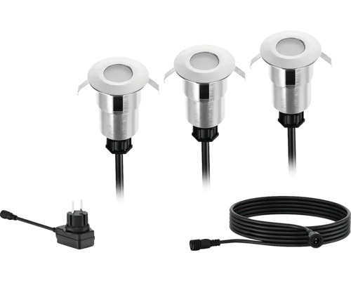 LED venkovní bodové osvětlení Philips Spore IP67 24 V 3x 1 W 120 lm 2700 K střibrné LED venkovní bodové osvětlení Philips Spore IP67 24 V 3x 1 W 120 lm 2700 K střibrné