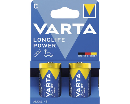 Alkalická baterie VARTA LONGLIFE POWER C 1,5V 2ks Baterie Varta Longlife Power C, balení po 2 kusech