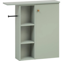 Nástěnné žehlicí prkno se skříňkou, úložnými přihrádkami a žehlicím prknem