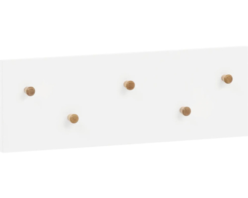 Boční panel Möbelpartner Bjarne bílá 55,9 x 19,5 x 4,6 cm Šatní panel s pěti háčky