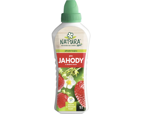 Hnojivo na jahody a drobné ovoce přírodní NATURA 1 l Natura tekuté hnojivo pro jahody a drobné ovoce v jednolitrové lahvi