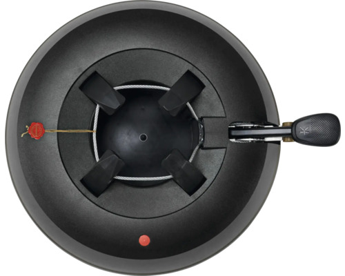 Stojan na vánoční stromek s pákovou technikou a bezpečnostním indikátorem