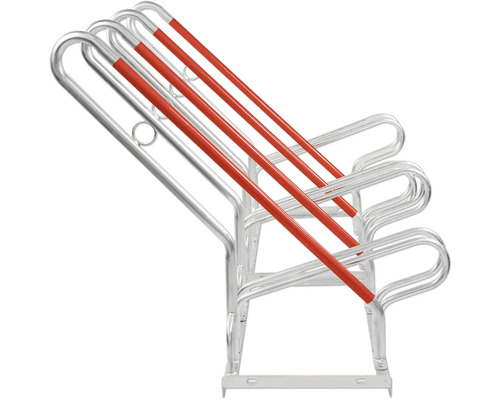 Kovový stojan na kola s několika místy