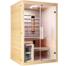 Dřevěná infračervená sauna se skleněnými dveřmi pro vnitřní použití