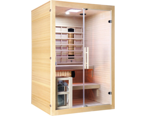 Dřevěná infračervená sauna se skleněnými dveřmi pro vnitřní použití
