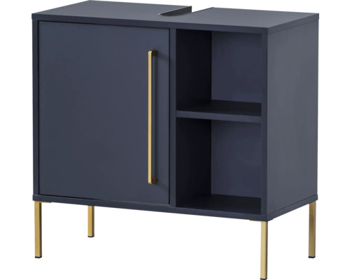 Skříňka pod umyvadlo Möbelpartner Kent noční modrá 65,3 x 63,3 x 33,1 cm Skříňka pod umyvadlo s dvířky, policí a nožičkami