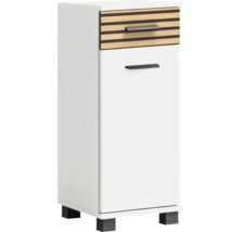 Bílá koupelnová skříňka se zásuvkou a dvířky