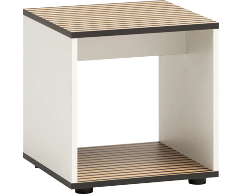Čtvercový příruční stolek s otevřeným úložným prostorem