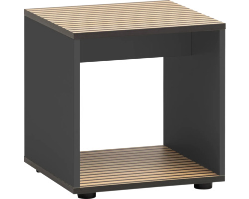 Čtvercový odkládací stolek s lamelovým dnem a deskou