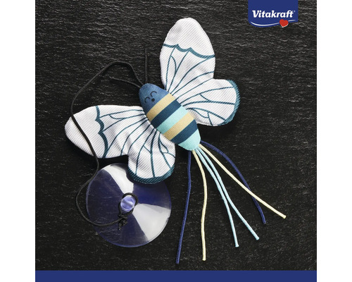 Hračka pro kočky motýl s přísavkou