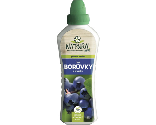 Hnojivo Natura pro borůvky a brusinky v jednolitrové láhvi