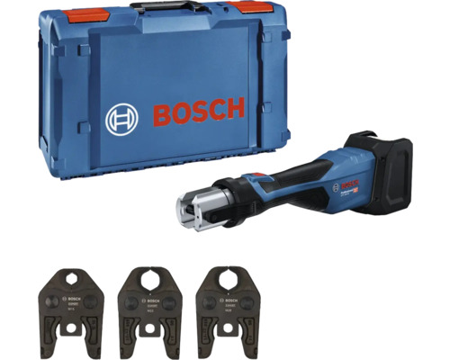 Aku lisovací nářadí Bosch Professional GPT 18V-32 bez aku a nabíječky
06019M2103 Akumulátorový lisovací nástroj Bosch s lisovacími čelistmi a transportním kufříkem