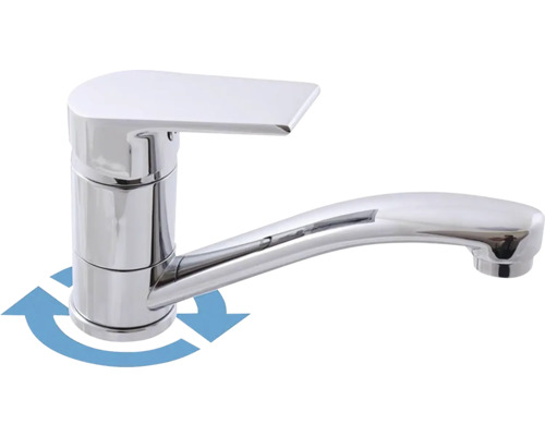 Otočná kovová vodovodní baterie